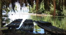 Bamboo fishing rafts